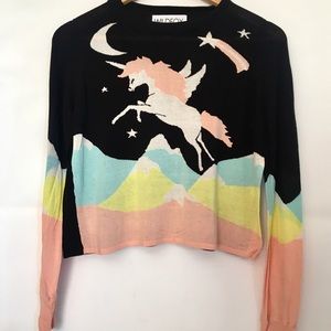 Blizzard Bay Mens Rainbow Pegasus Ugly Christmas Sweater Sweater